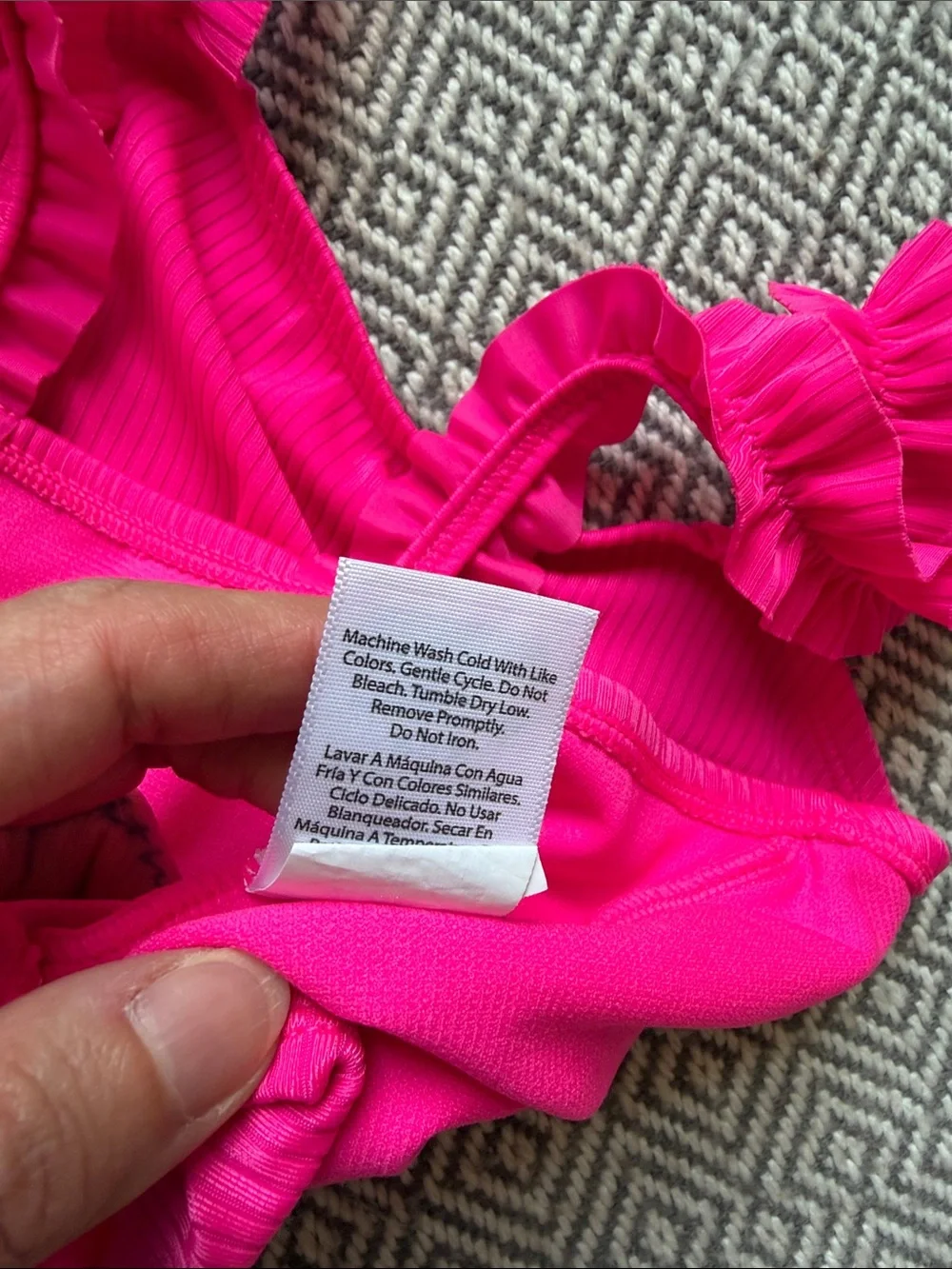 wonder nation Hot Pink Ruffle Strap Two-Piece Swim Set